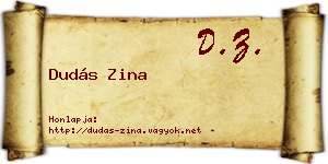 Dudás Zina névjegykártya